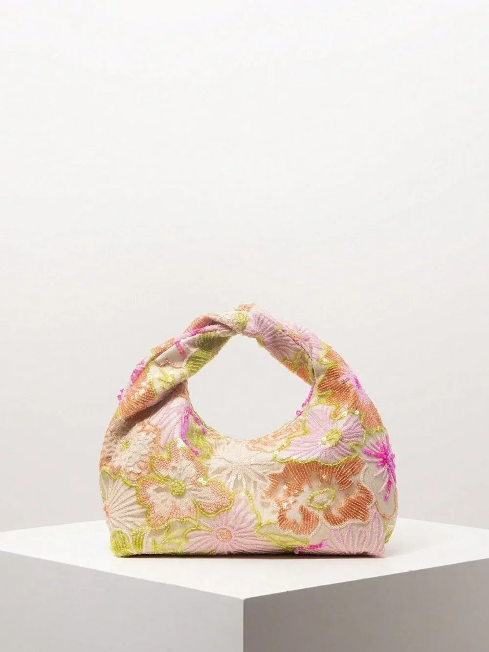 Multicolor Casual Women's Shiny Colorful Pleated Handbag